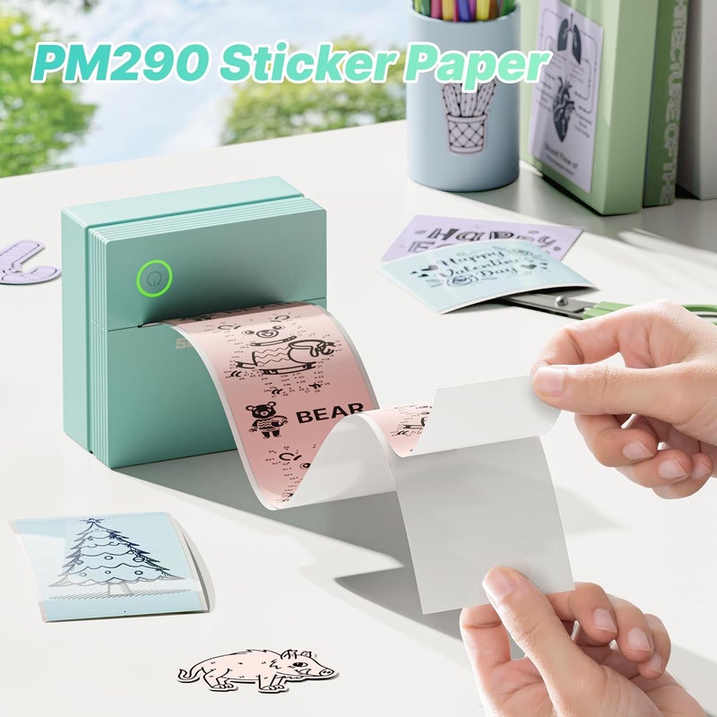 TYPONOS Genuine Self-Adhesive Thermal Printer Stickers, 54mmx3.2m Sticker Paper, Compatible with PM290 Mini Sticker Printer, Thermal Sticker Paper for Journal, Study, Photos, 3 Rolls, Blue/Pink/Purple - Image 4